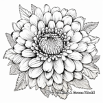 Intricate Patterned Mum Flower Mother's Day Coloring Pages 1