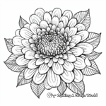 Intricate Patterned Mum Flower Mother's Day Coloring Pages 3