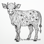 Intricate Patterned Strawberry Cow Coloring Pages 1