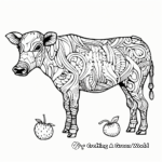 Intricate Patterned Strawberry Cow Coloring Pages 2