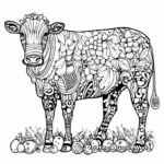 Intricate Patterned Strawberry Cow Coloring Pages 3