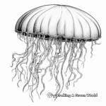 Intricate Portuguese Man-of-War Jellyfish Coloring Page for Adults 1