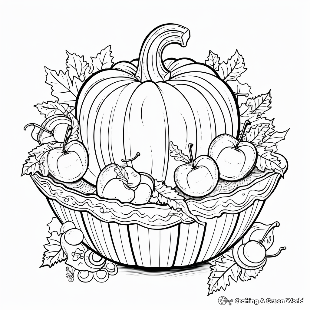 Intricate Pumpkin Pie Coloring Pages 1