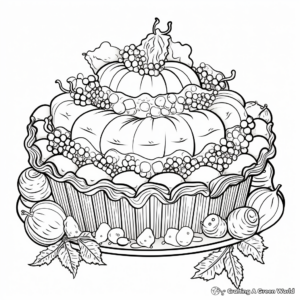Intricate Pumpkin Pie Coloring Pages 3