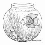 Intricate Saltwater Fishbowl Coloring Page for Adults 2
