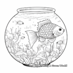 Intricate Saltwater Fishbowl Coloring Page for Adults 3