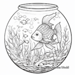 Intricate Saltwater Fishbowl Coloring Page for Adults 4