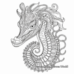 Intricate Seahorse Mandala Coloring Pages for Creatives 3
