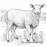 Intricate Sheep in Pasture Coloring Pages 2