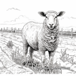 Intricate Sheep in Pasture Coloring Pages 4