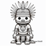 Intricate Snake Kachina Doll Coloring Pages 2