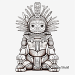 Intricate Snake Kachina Doll Coloring Pages 4