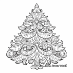 Intricate Snowy Christmas Tree Coloring Pages 1