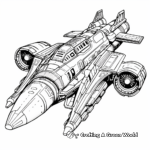 Intricate Space Jet Coloring Pages 1