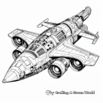 Intricate Space Jet Coloring Pages 2