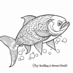 Intricate Spawning Salmon Coloring Pages 1