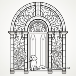 Intricate Stained Glass Door Coloring Pages 1