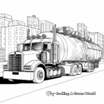 Intricate Tanker Semi Truck Trailer Coloring Pages for Adults 2