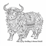 Intricate Tibetan Yak Coloring Pages for Adults 2