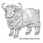 Intricate Tibetan Yak Coloring Pages for Adults 3