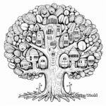 Intricate Tree Life in the Forest Coloring Sheets 4