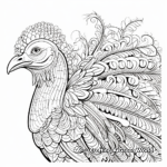 Intricate Turkey Giving Thanks Design Coloring Pages For Adults 1