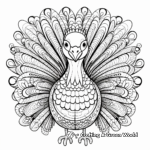 Intricate Turkey Giving Thanks Design Coloring Pages For Adults 2
