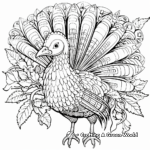 Intricate Turkey Giving Thanks Design Coloring Pages For Adults 3