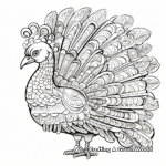 Intricate Turkey Giving Thanks Design Coloring Pages For Adults 4