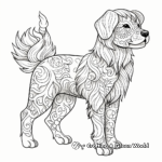 Intricate Unicorn Dog Coloring Pages for Adults 1