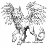 Intricate Winged Wolf Coloring Pages 2