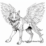 Intricate Winged Wolf Coloring Pages 3
