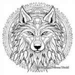 Intricate Wolf Mandala Coloring Pages for Adults 2