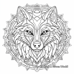 Intricate Wolf Mandala Coloring Pages for Adults 3