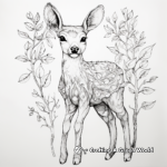 Intricate Woodland Creature: Deer Coloring Pages 1