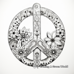 Intricate Zentangle Peace Sign Coloring Pages 3