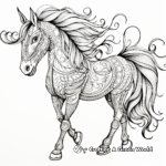 Intricate Zentangle Unicorn Coloring Pages for Adults 1