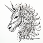 Intricate Zentangle Unicorn Coloring Pages for Adults 2