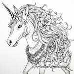 Intricate Zentangle Unicorn Coloring Pages for Adults 3