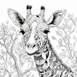Intricate Zoo Giraffe Coloring Pages 1