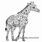 Intricate Zoo Giraffe Coloring Pages 2