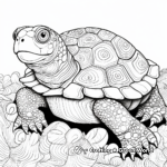 Intricately Shaded Snapping Turtle Coloring Pages for Adults 1