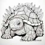 Intricately Shaded Snapping Turtle Coloring Pages for Adults 2