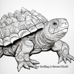 Intricately Shaded Snapping Turtle Coloring Pages for Adults 3