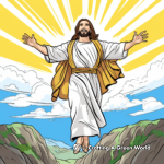 J is for Jesus Ascension Coloring Page 2