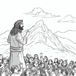 J is for Jesus during the Sermon on the Mount Coloring Page 1