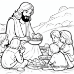 J is for Jesus Feeding the 5000 Coloring Page 2