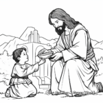 J is for Jesus Healing the Sick Coloring Page 1