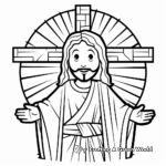 J is for Jesus on the Cross Coloring Page 1