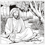 J is for Jesus Praying in the Garden of Gethsemane Coloring Page 2